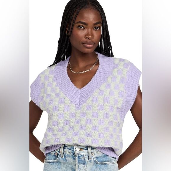 English Factory Checker Knit Vest NWT - Picture 3 of 8